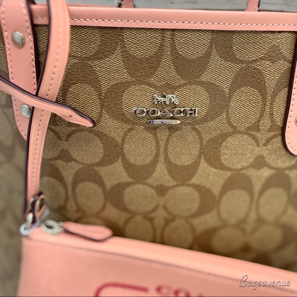 Coach petal Khaki reversible city signature tote - Picture 4 of 8